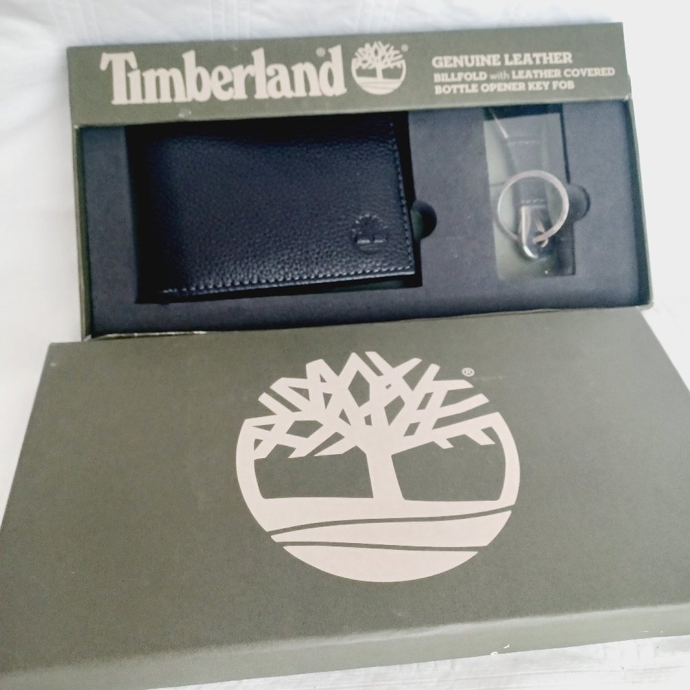 NEW Timberland Leather Bi-Fold Wallet Gift Set